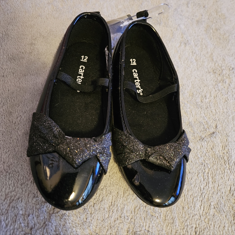 Black Bowed Ballerina Shoes